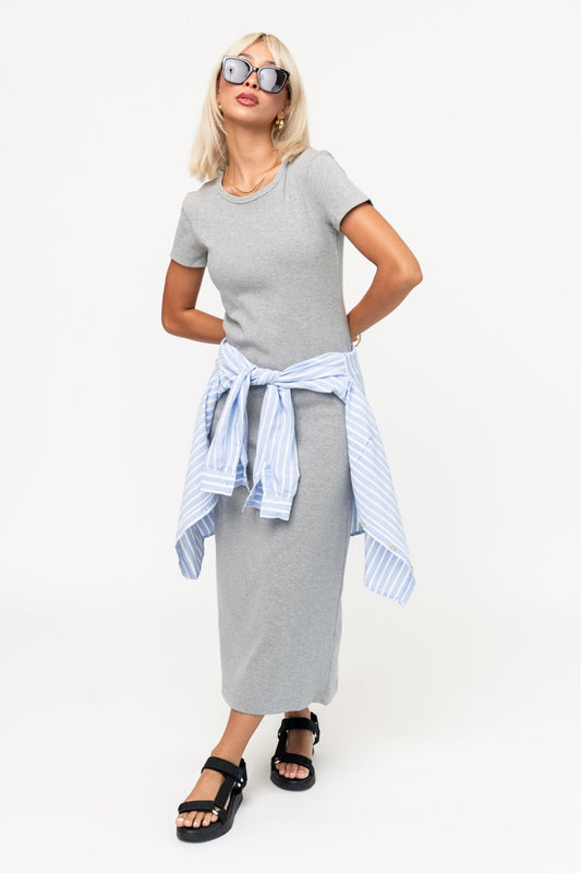 Lulu Dress in Grey Clothing Holley Girl