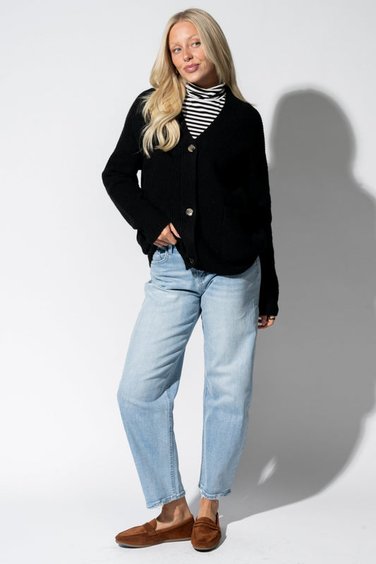 Alpine Comfort Cardigan in Black Clothing Holley Girl