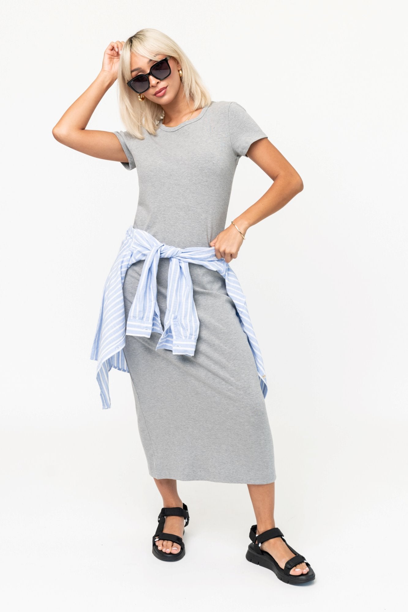 Lulu Dress in Grey Clothing Holley Girl