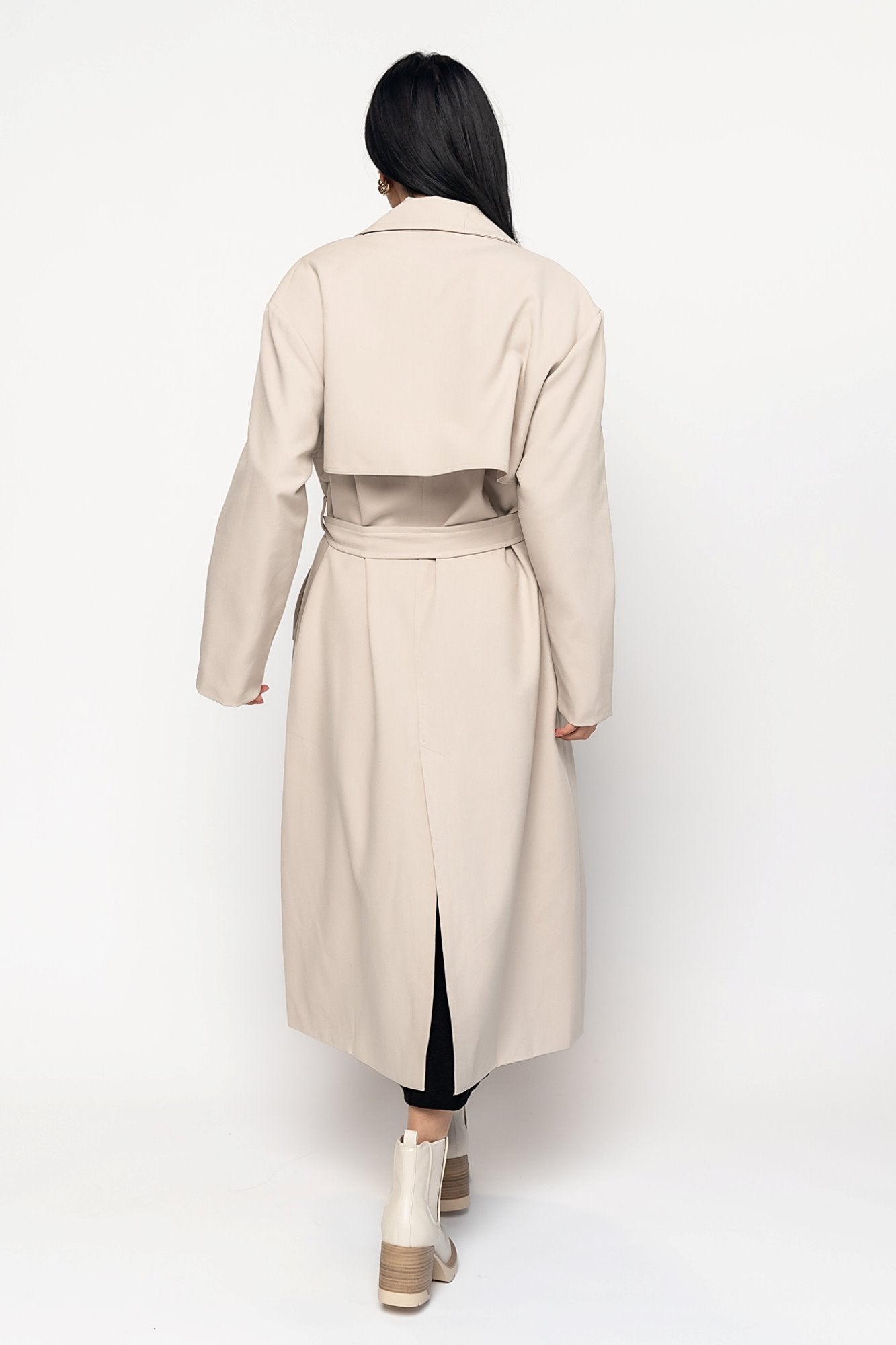 Enzo Trench Coat in Cream Holley Girl
