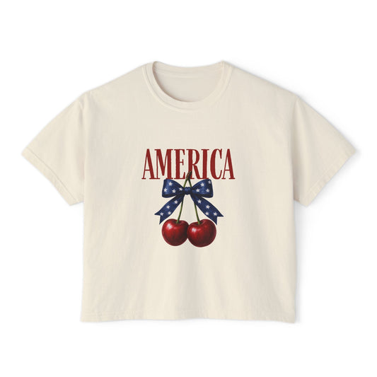 American Cherry Boxy Tee T-Shirt Holley Girl
