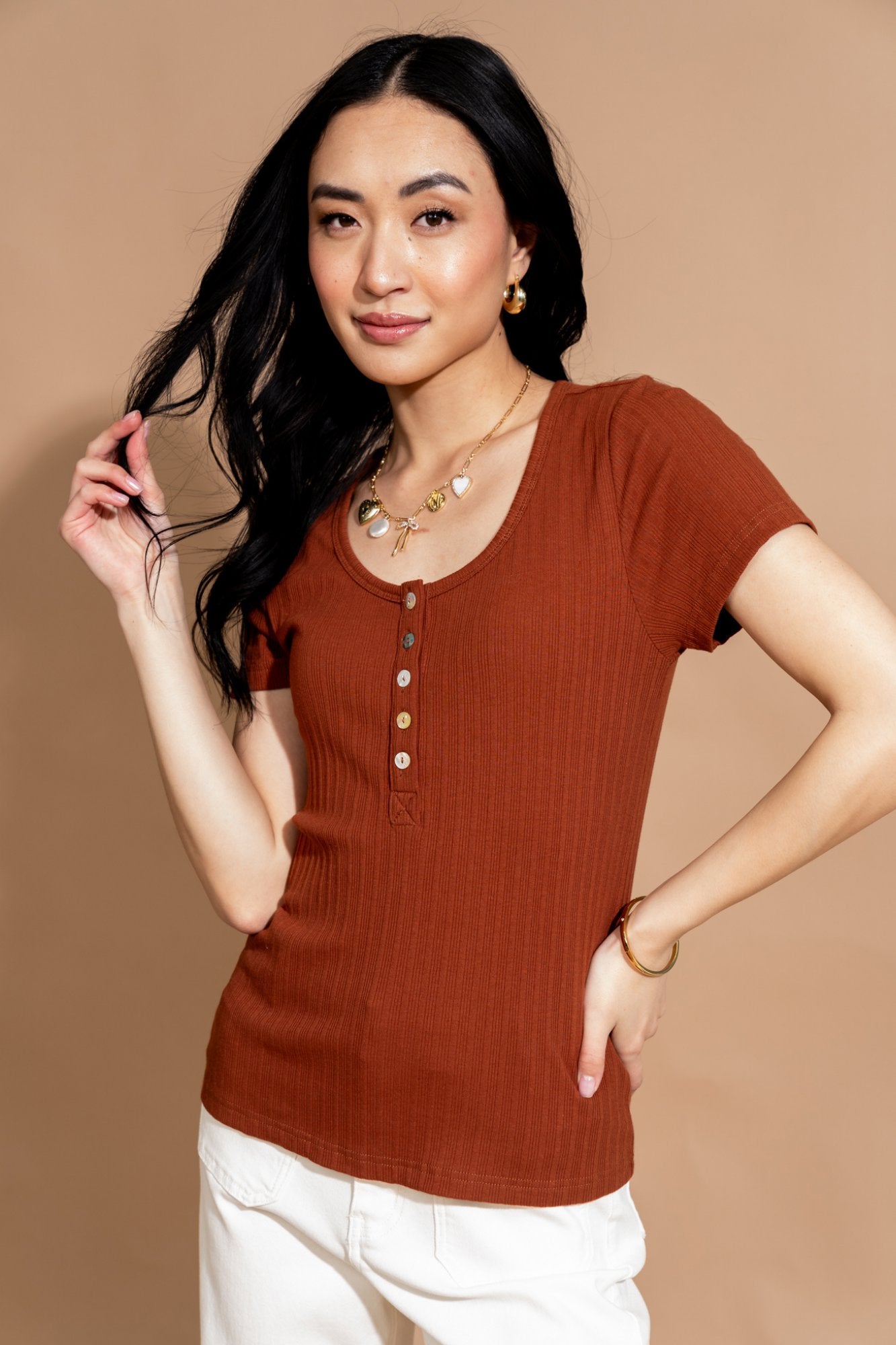 Monroe Top in Rust Clothing Holley Girl