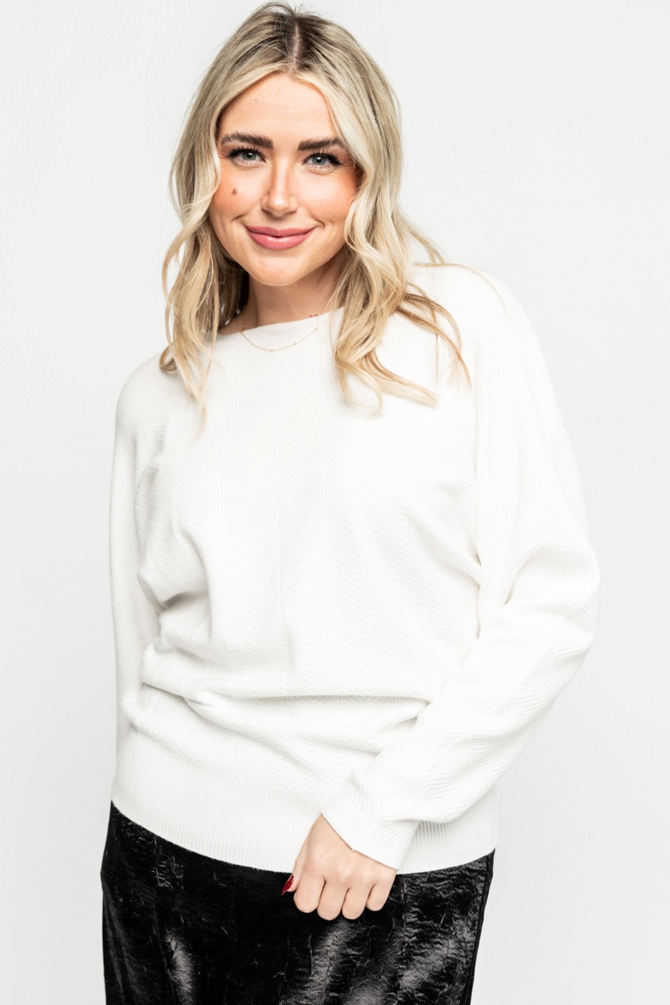 Corbin Sweater in White Holley Girl