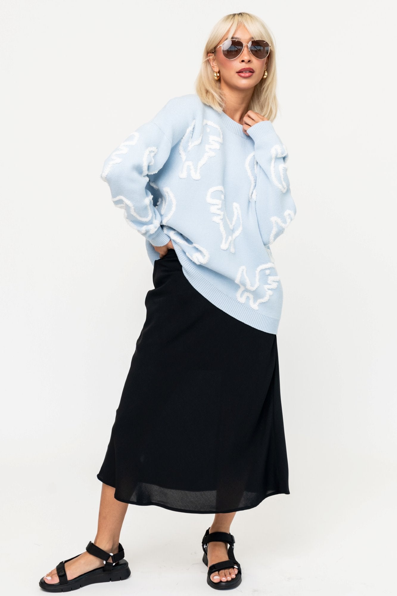 Rex Sweater in Sky Clothing Holley Girl