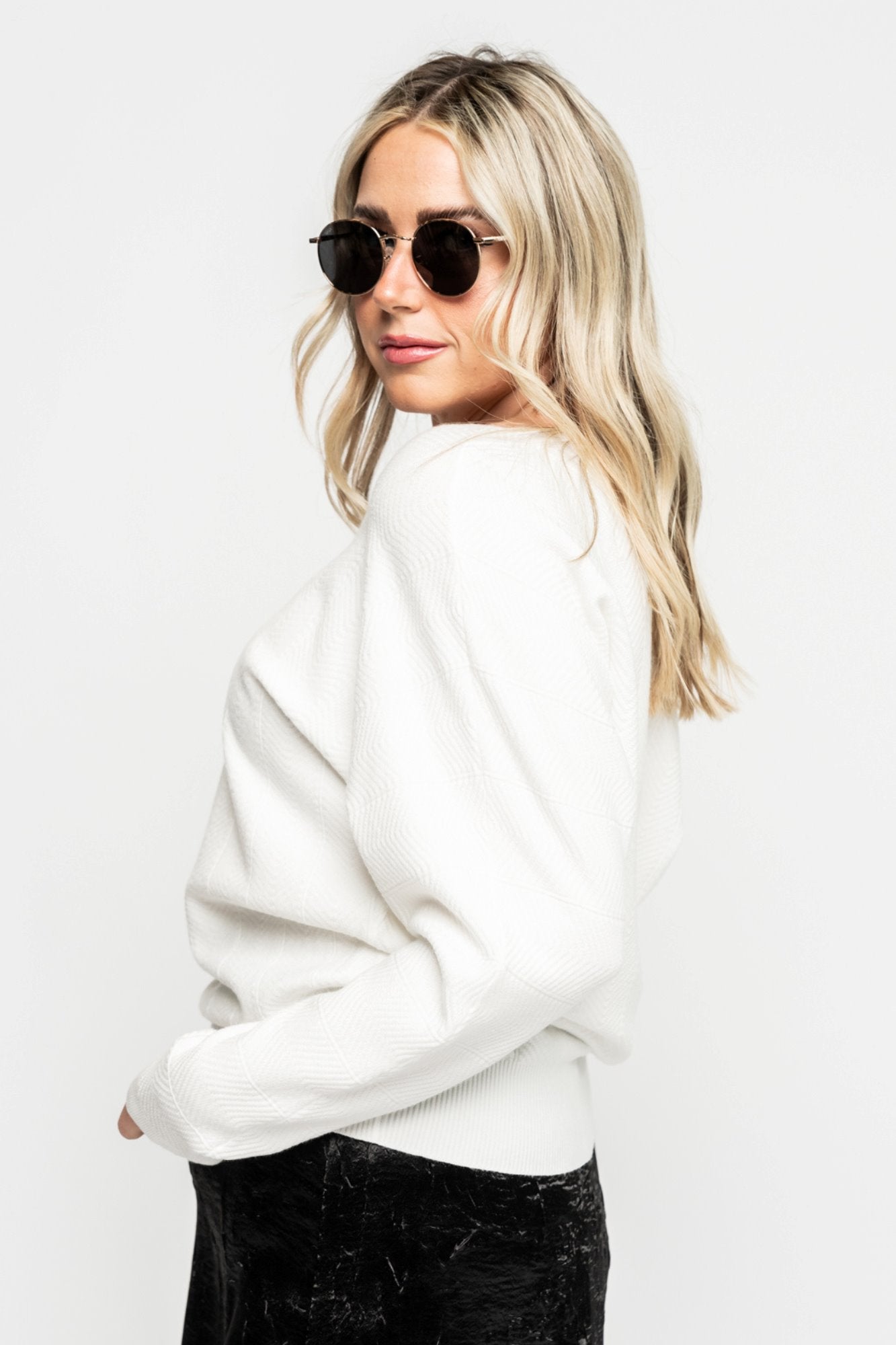 Corbin Sweater in White Holley Girl