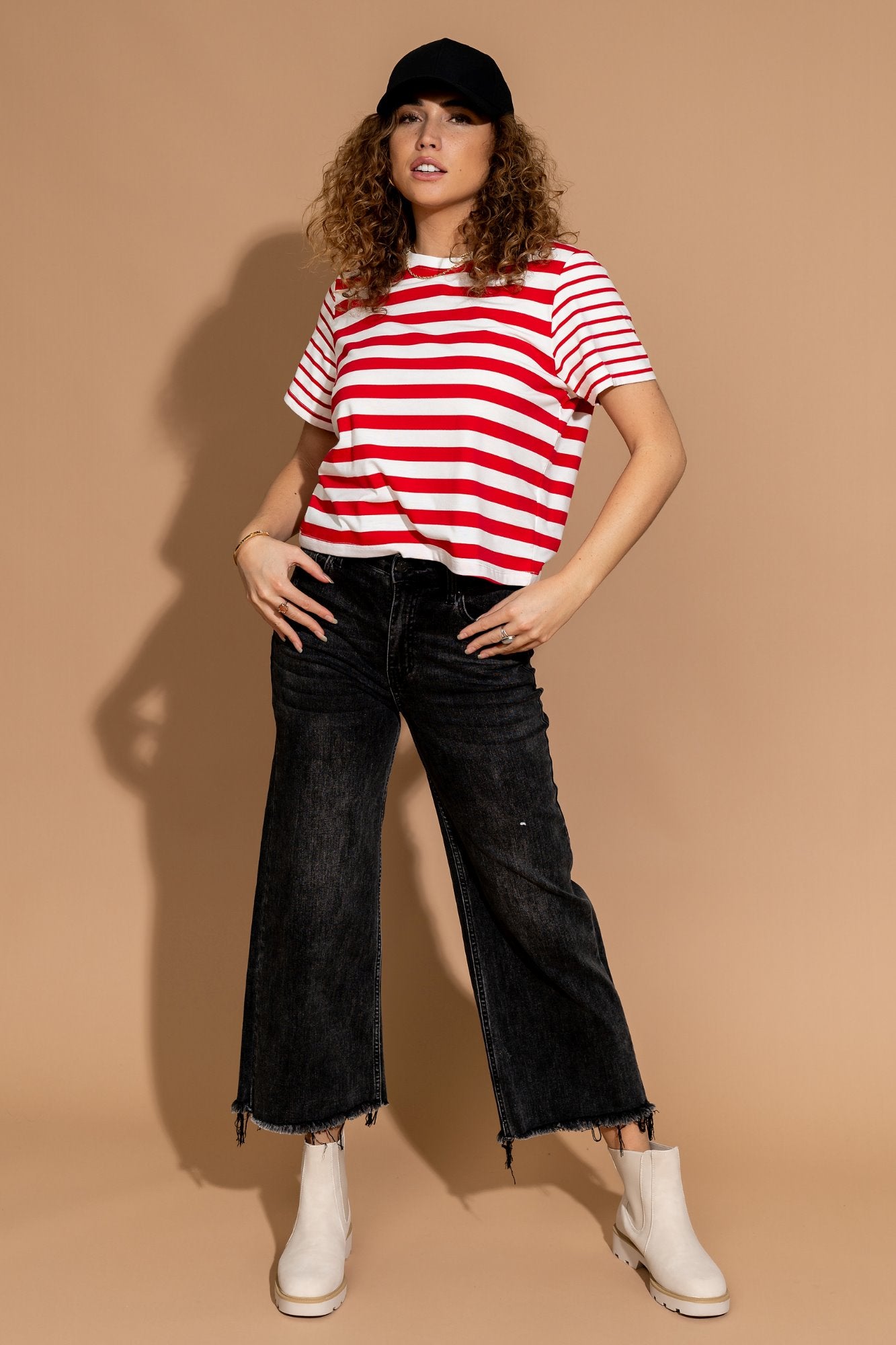 Cherry Stripe Tee Clothing Holley Girl