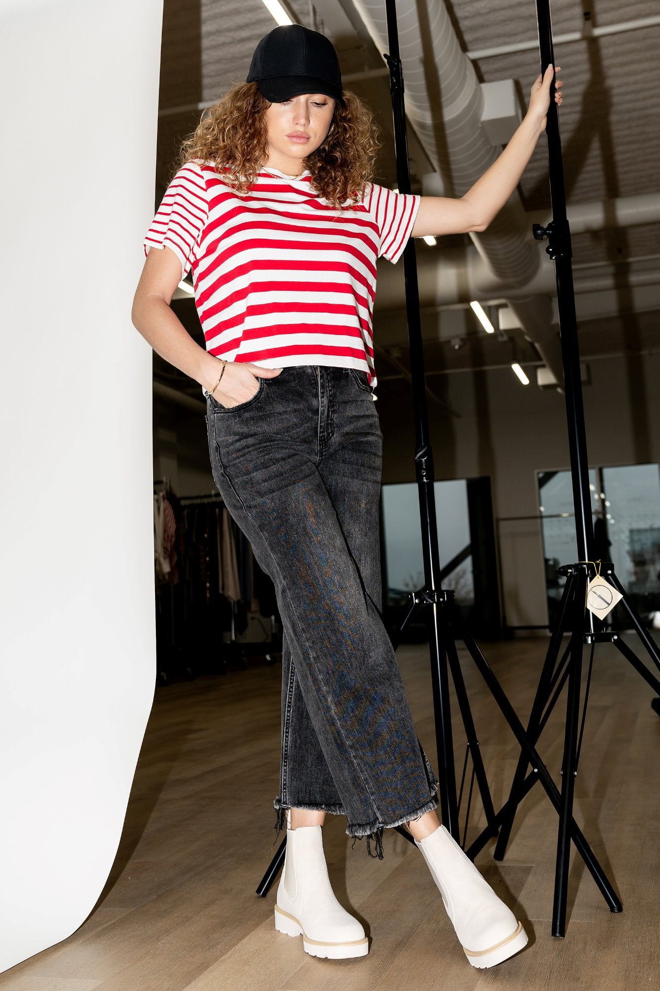 Cherry Stripe Tee Clothing Holley Girl