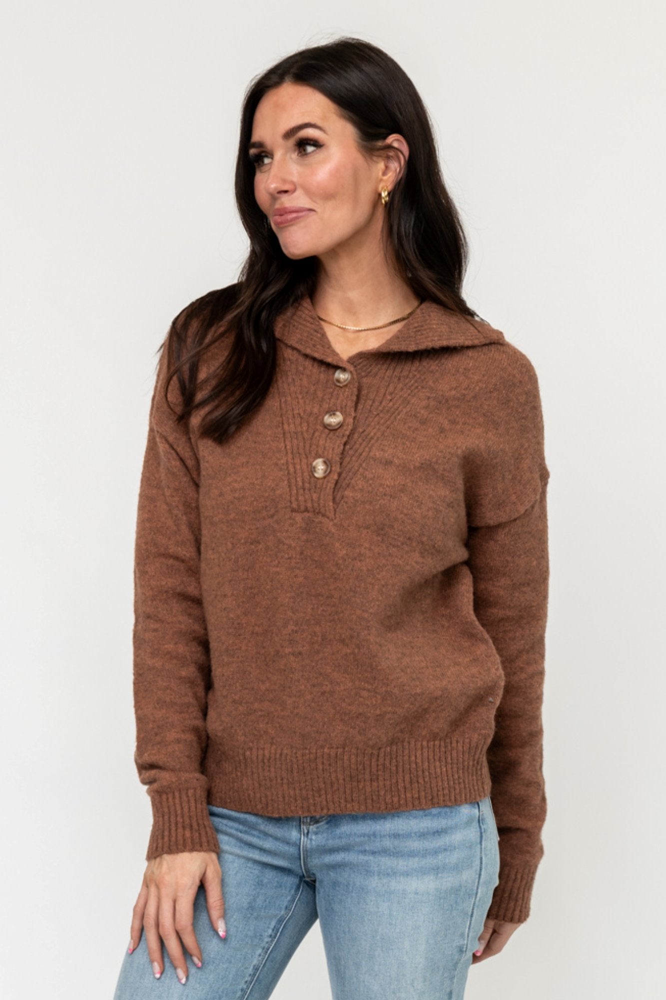 Aspen Sweater in Pecan Clothing Holley Girl