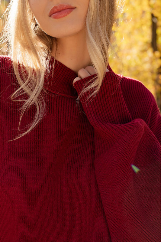 Callie Sweater in Wine Clothing Holley Girl