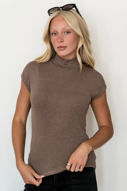 Mock Form Top in Cocoa Clothing Holley Girl