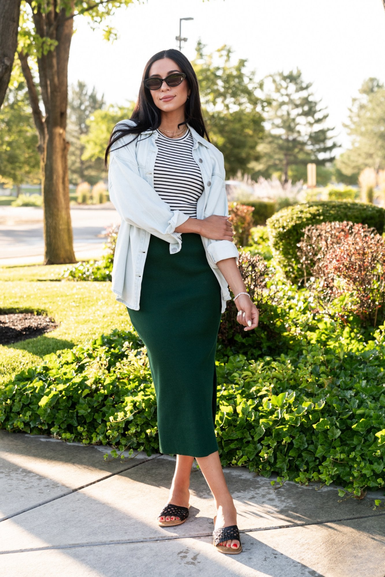 Davis Skirt in Emerald Clothing Holley Girl