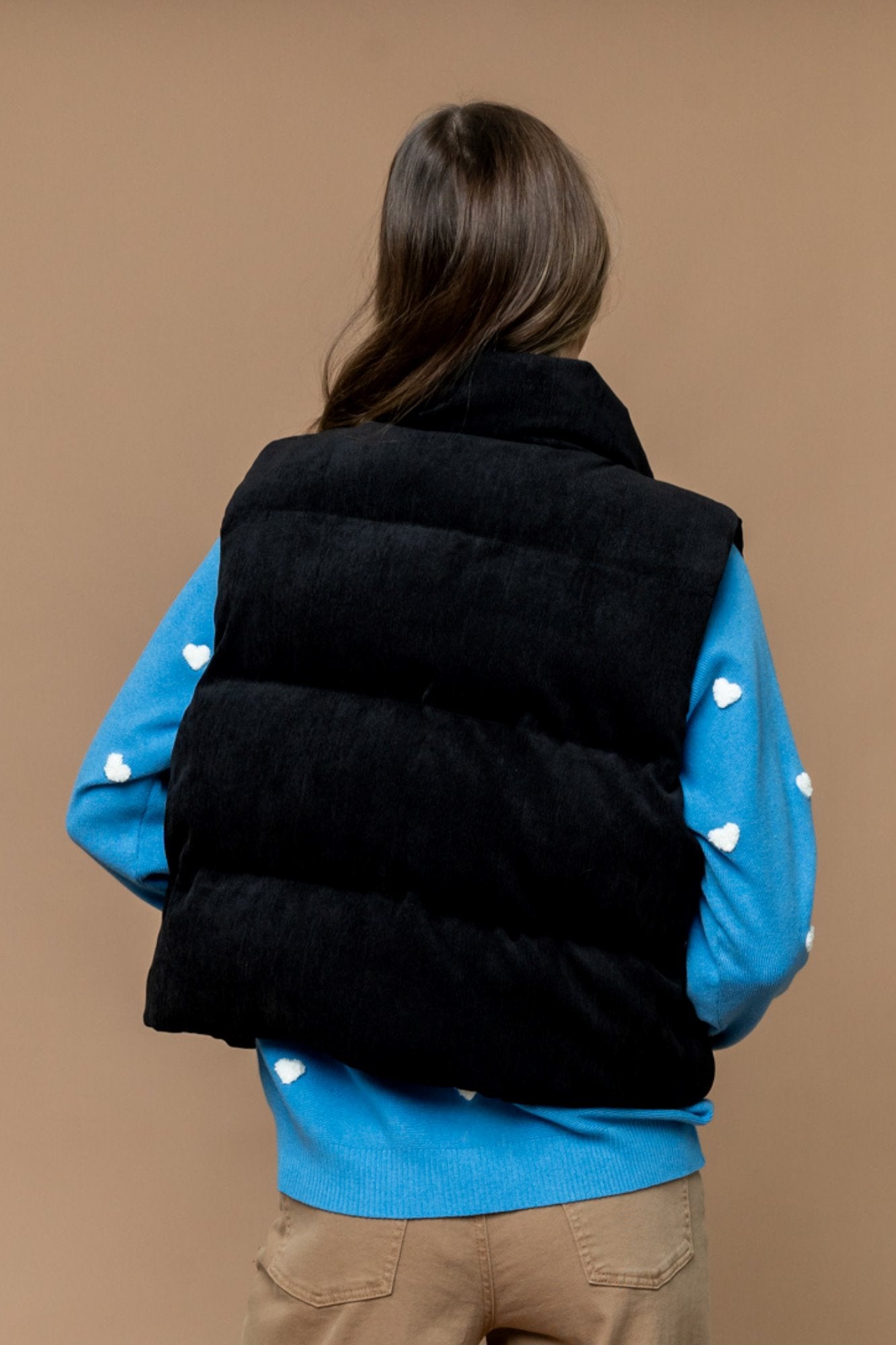 Boone Puffer Vest in Black Clothing Holley Girl