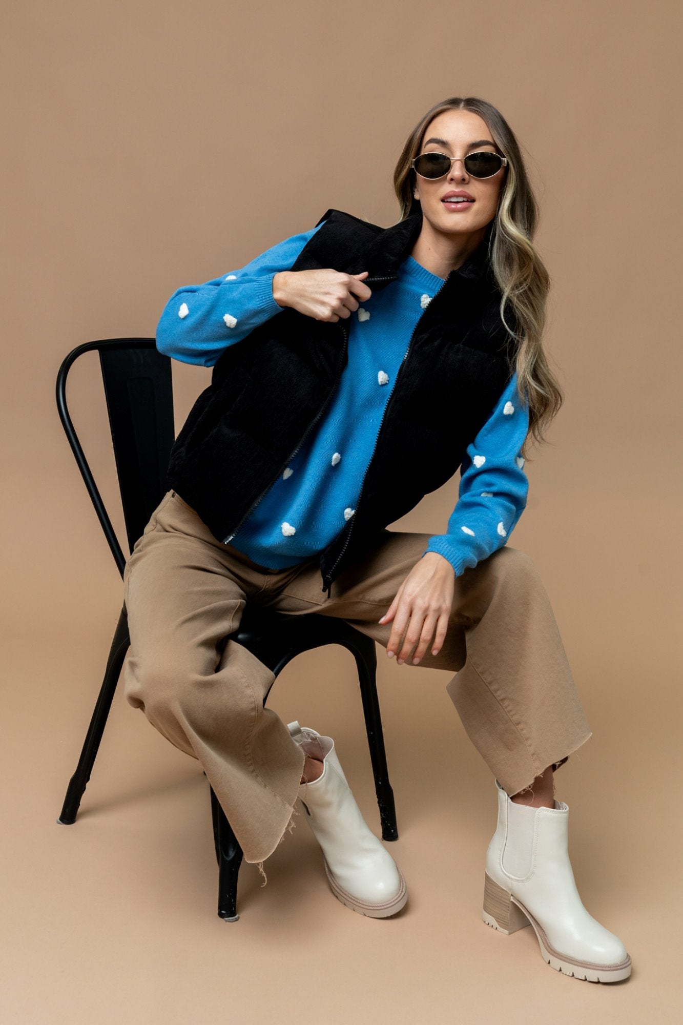 Boone Puffer Vest in Black Clothing Holley Girl