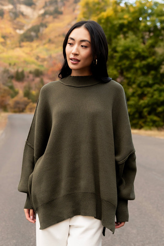 Callie Sweater in Olive Clothing Holley Girl
