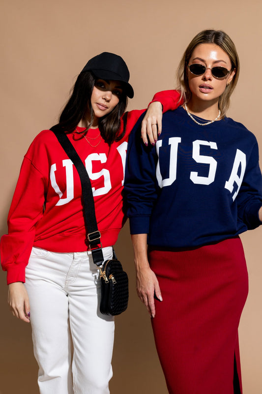 Liberty Crewneck in Navy Clothing Holley Girl