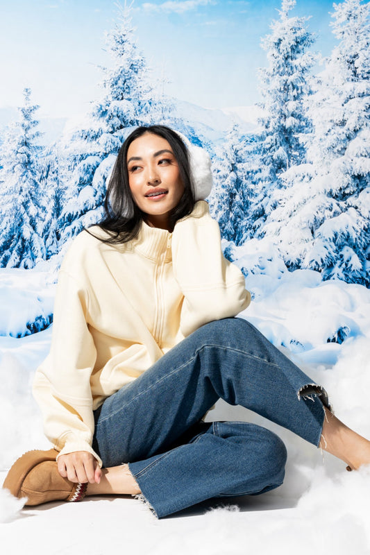 Sunday Half-Zip in Lemon Clothing Holley Girl