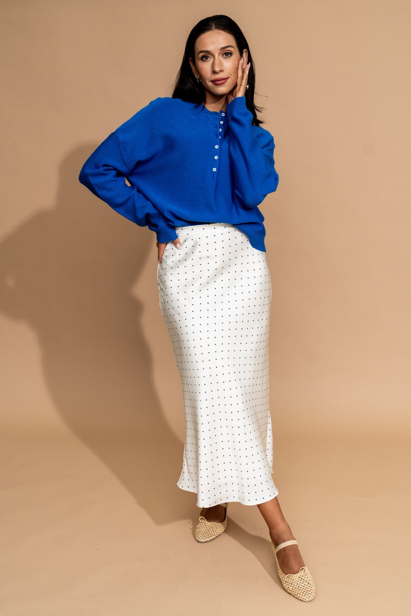 Hepburn Skirt in Cream Clothing Holley Girl