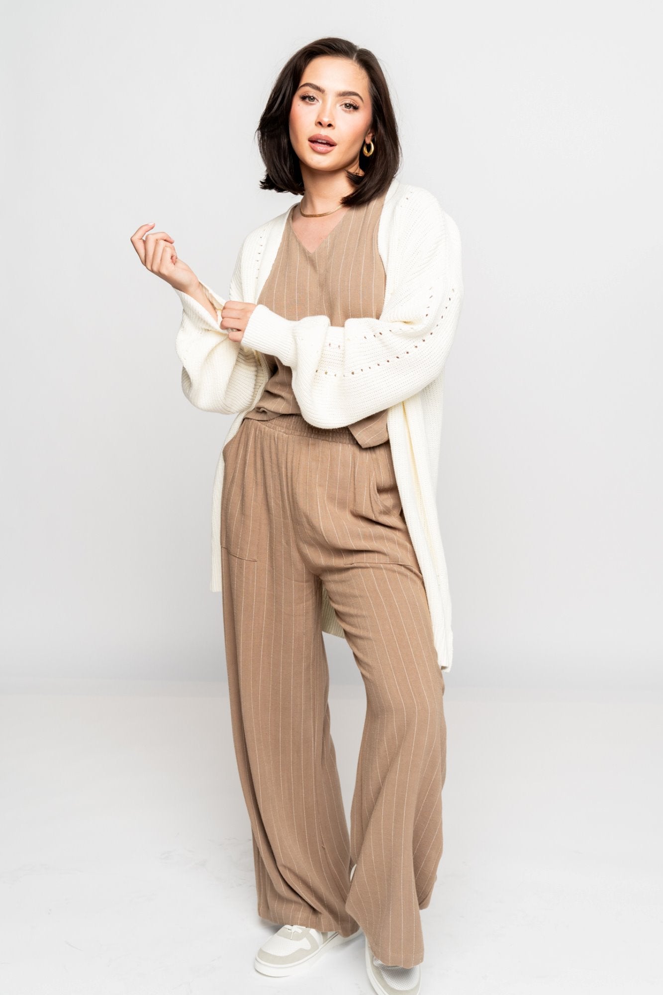 Marley Cardigan in Ivory Holley Girl