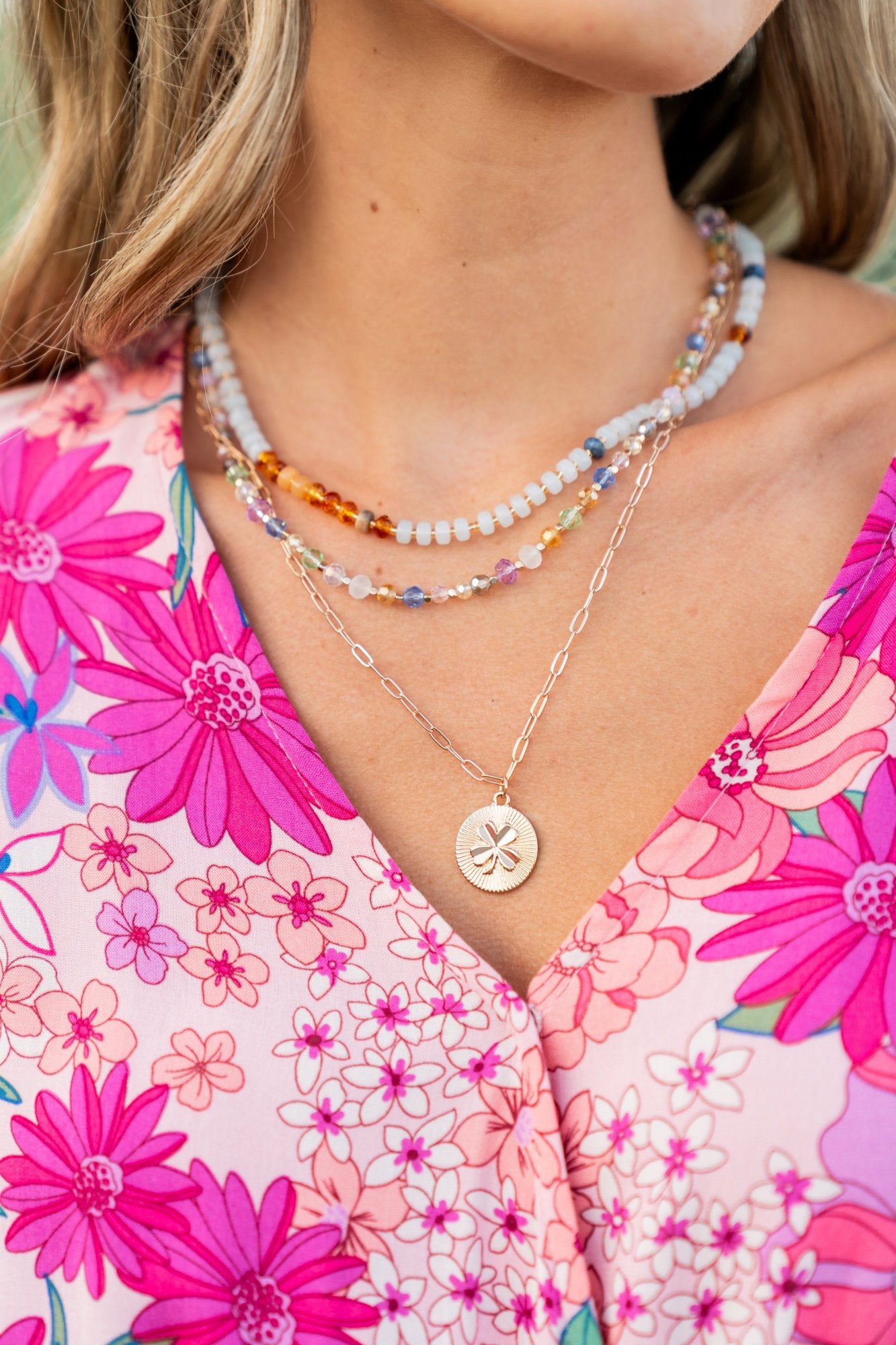 Flower Layered Necklace Clothing Holley Girl