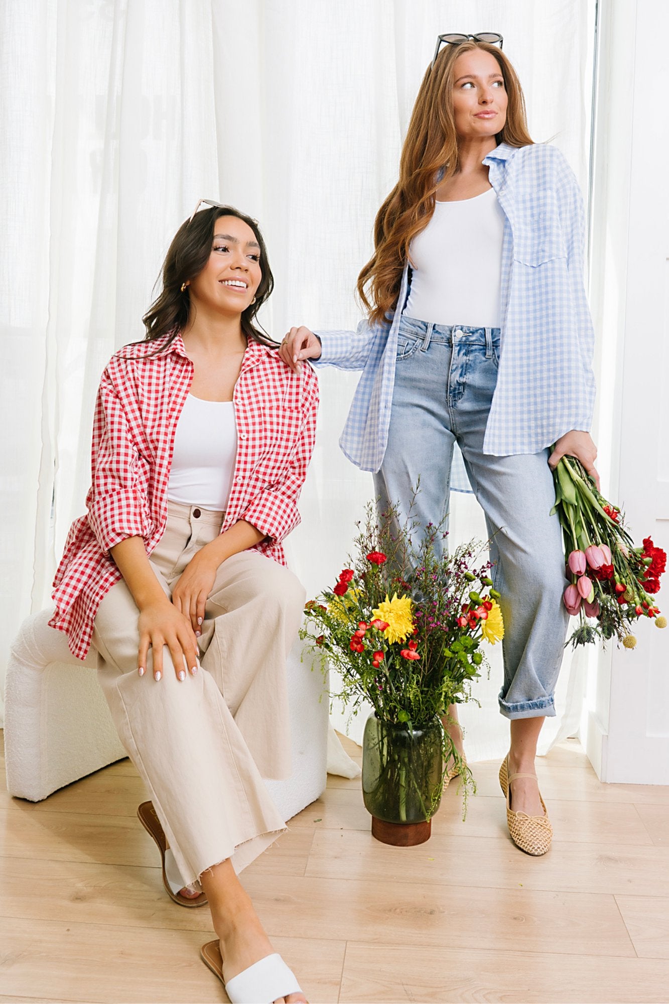 Pomodoro Button Up in Sky Clothing Holley Girl