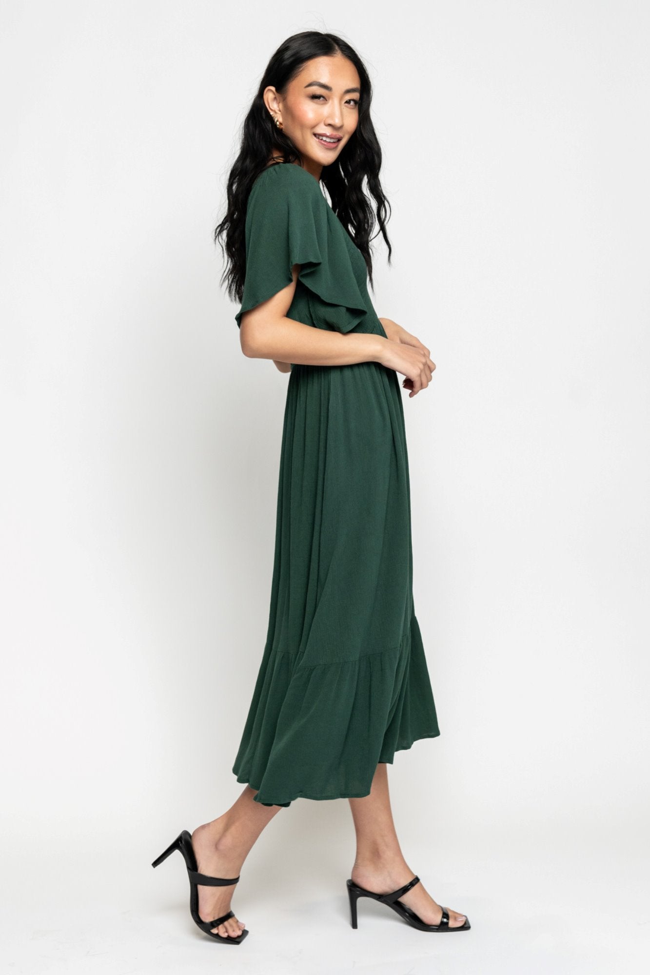 Sofia Dress in Green Holley Girl