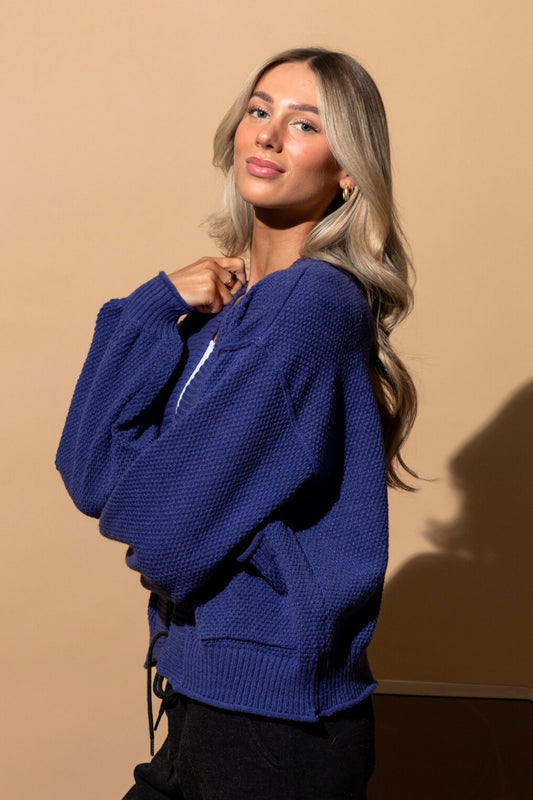 Weekend Cardigan in Indigo Clothing Holley Girl