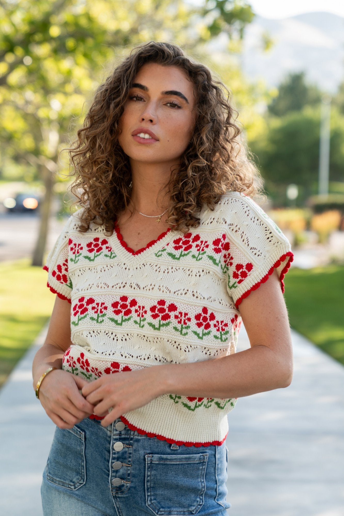 Cherry Bud Top Clothing Holley Girl