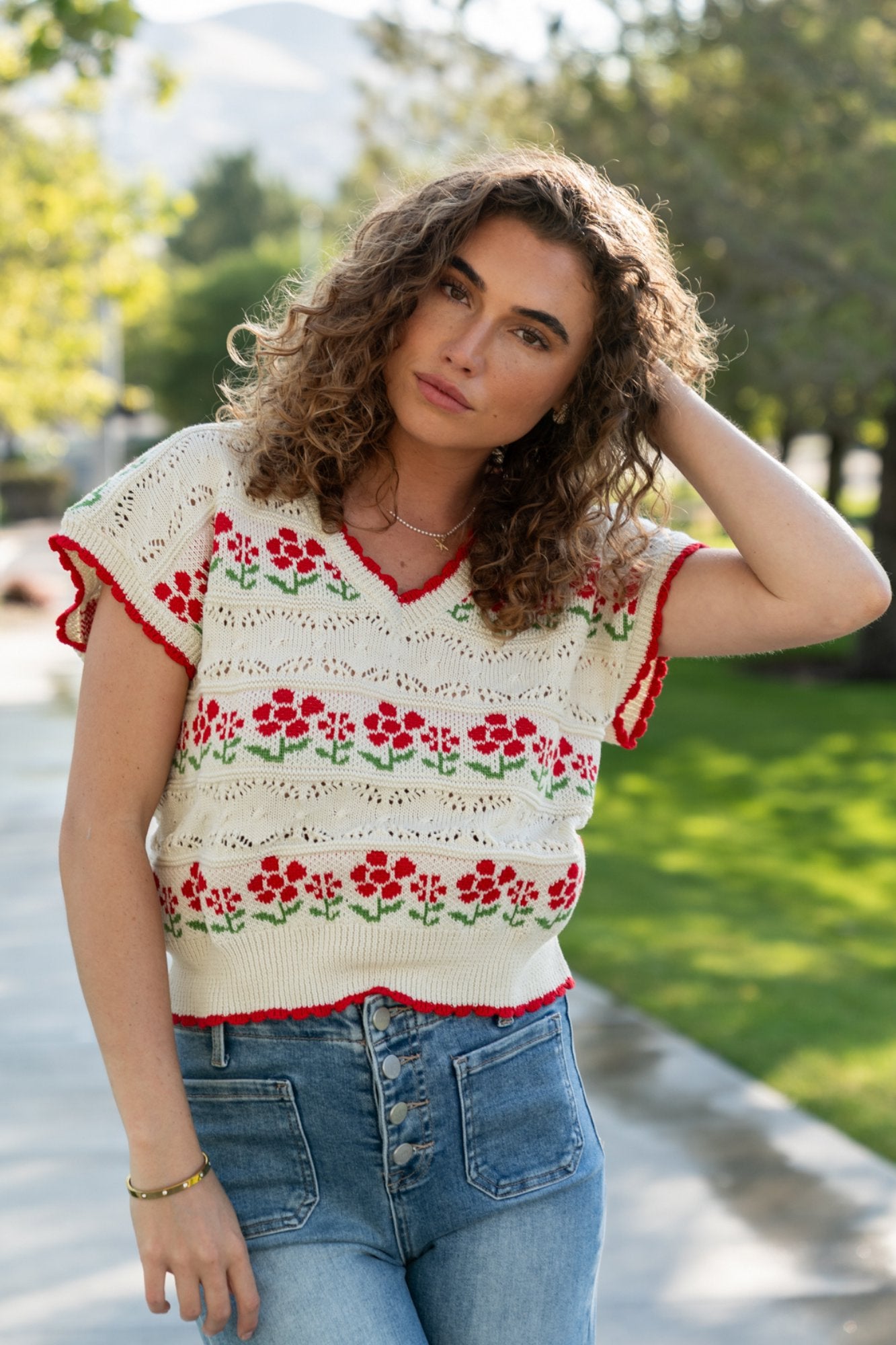 Cherry Bud Top Clothing Holley Girl