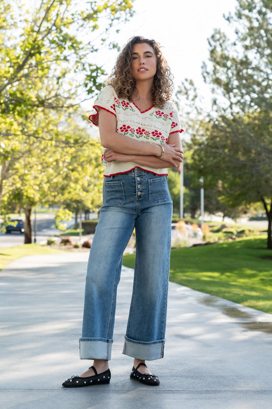 Cherry Bud Top Clothing Holley Girl