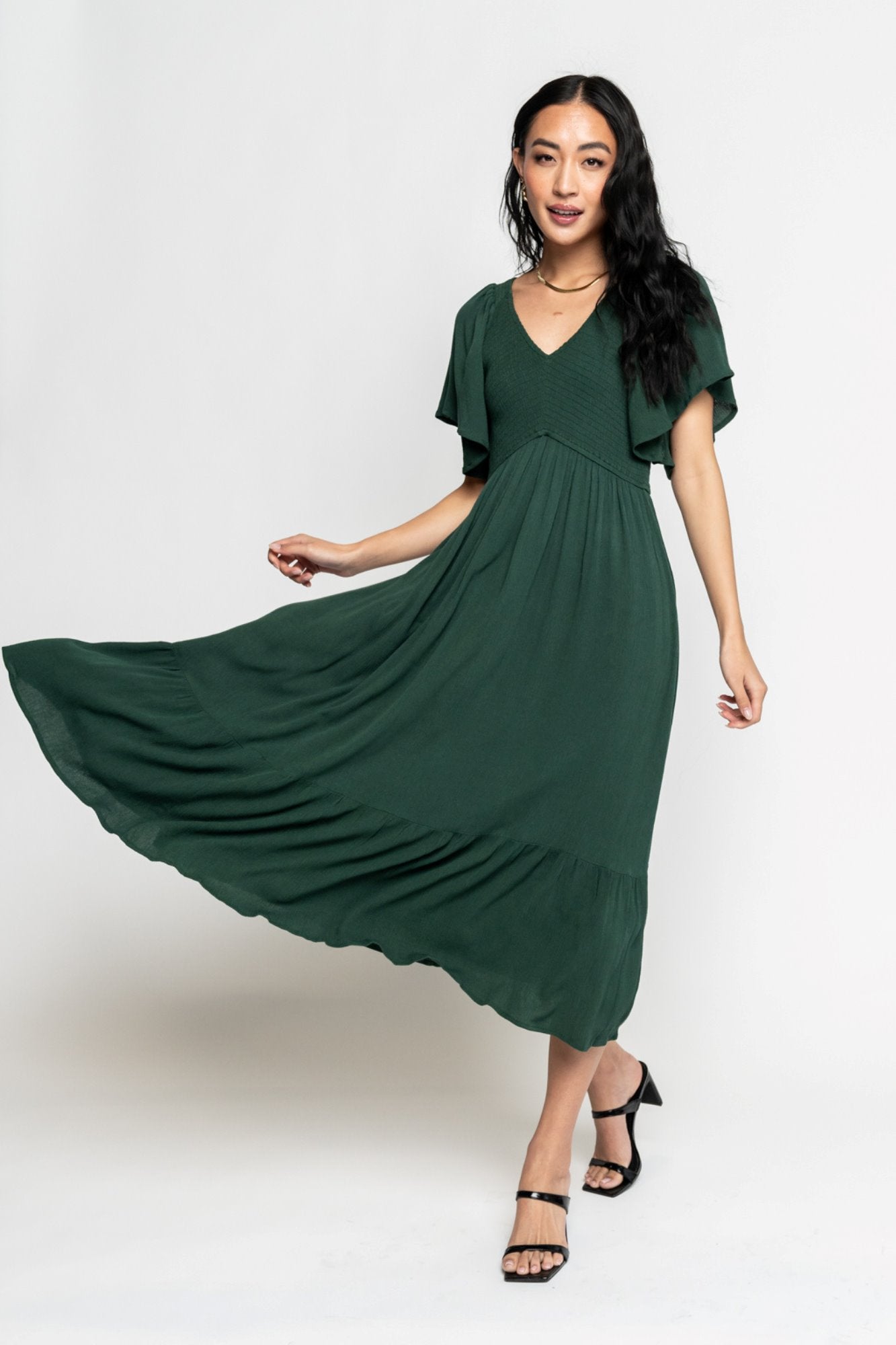 Sofia Dress in Green Holley Girl