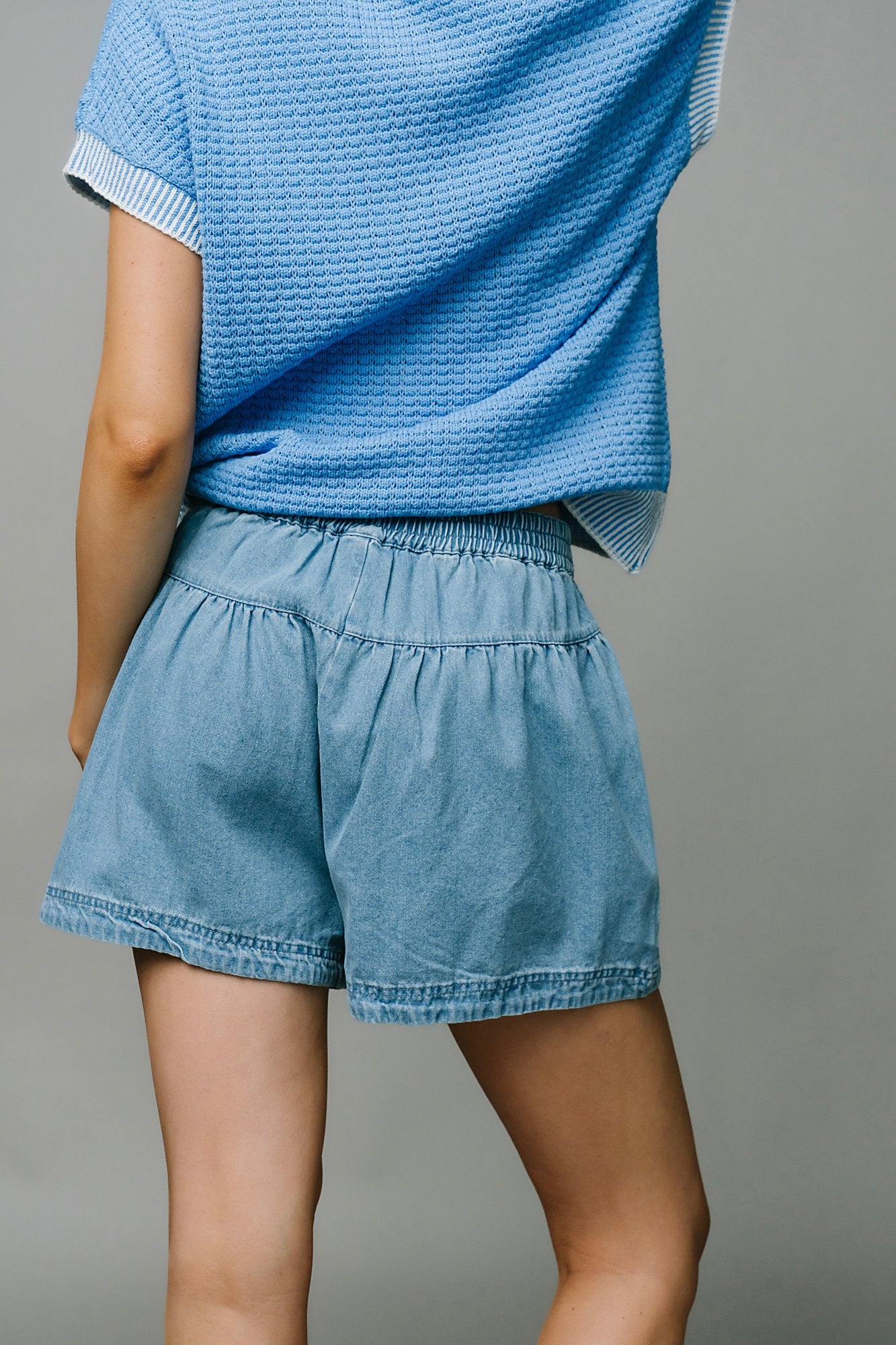 Harper Chambray Shorts Clothing Holley Girl