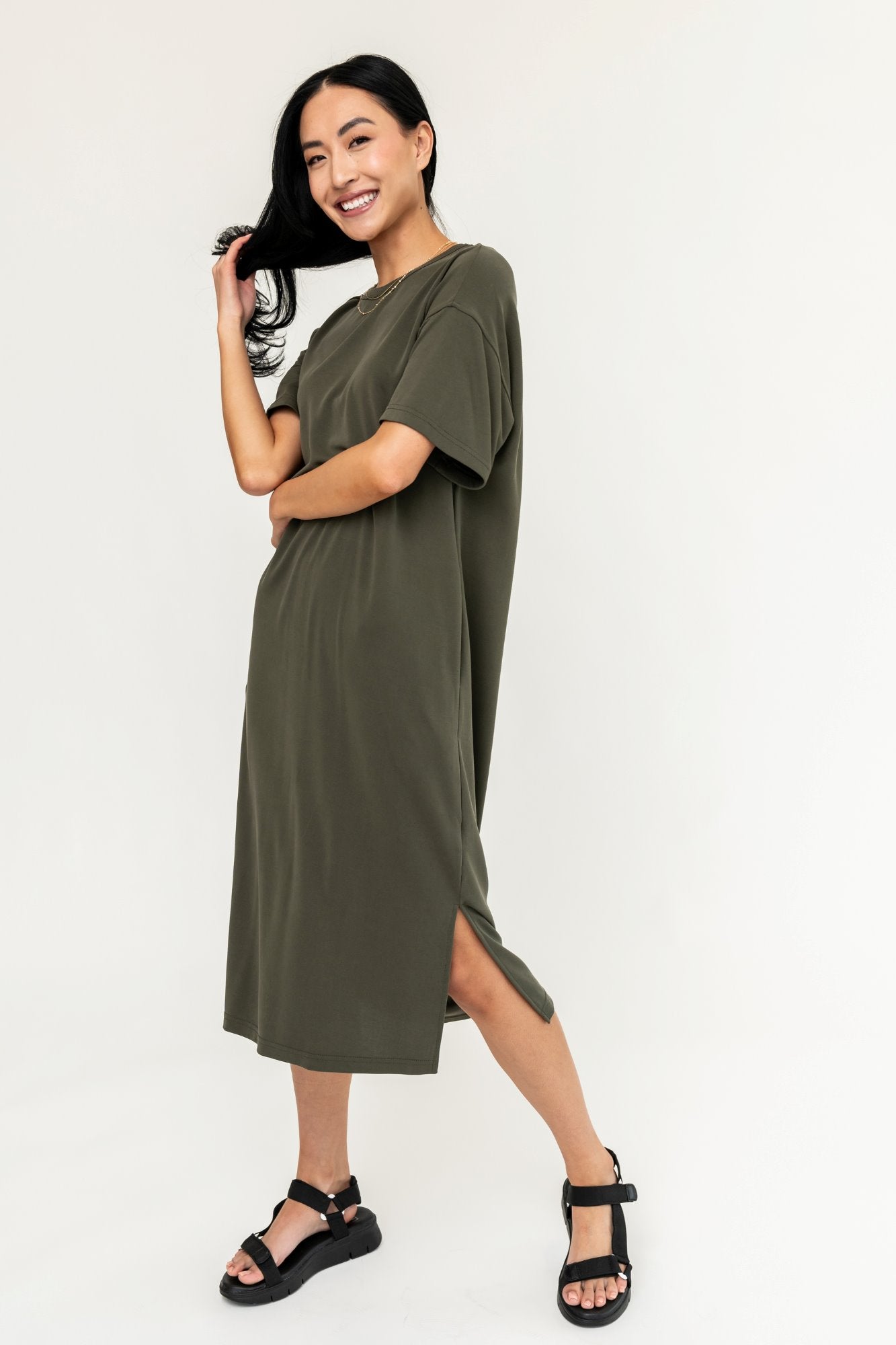 Maeve Dress in Olive – Holley Girl