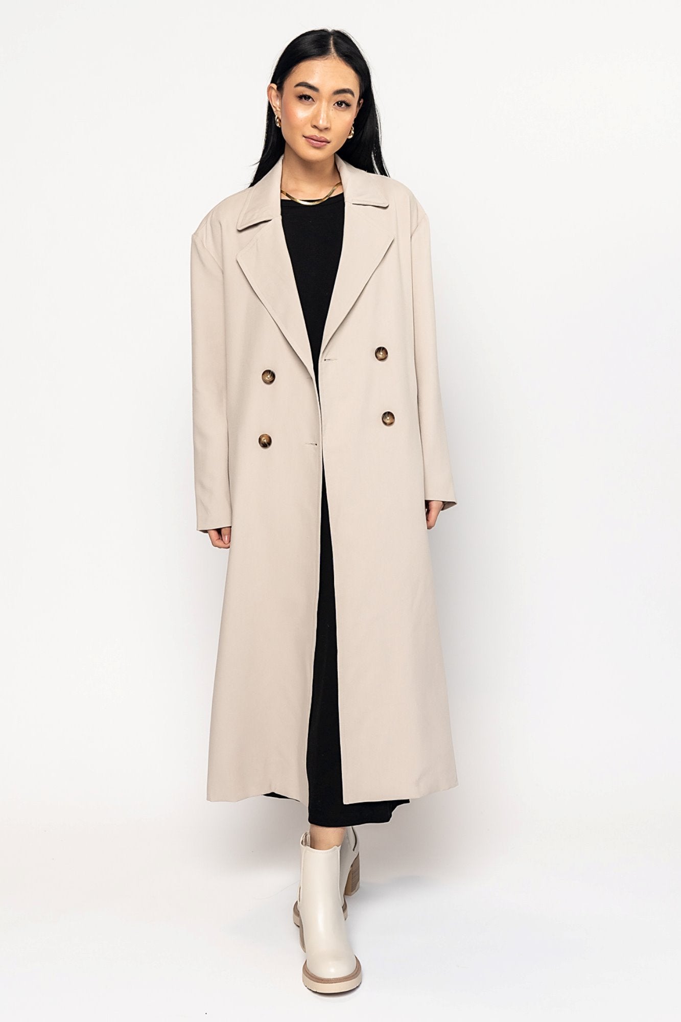Enzo Trench Coat in Cream Holley Girl