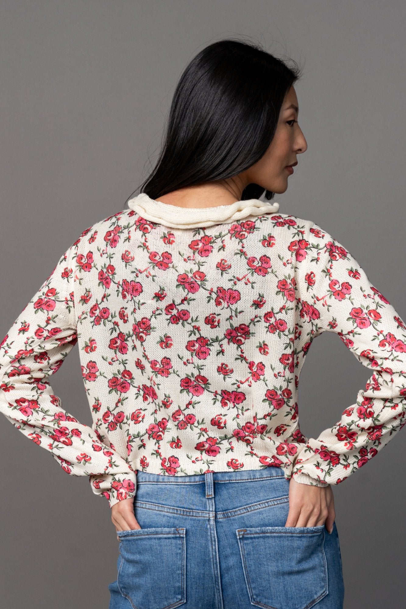 Rosette Ruffle Cardigan Clothing Holley Girl