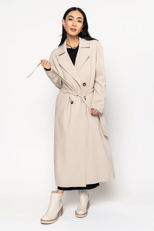 Enzo Trench Coat in Cream Holley Girl