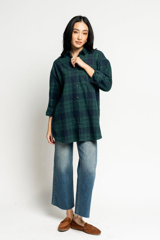Bonfire Flannel in Hunter Clothing Holley Girl