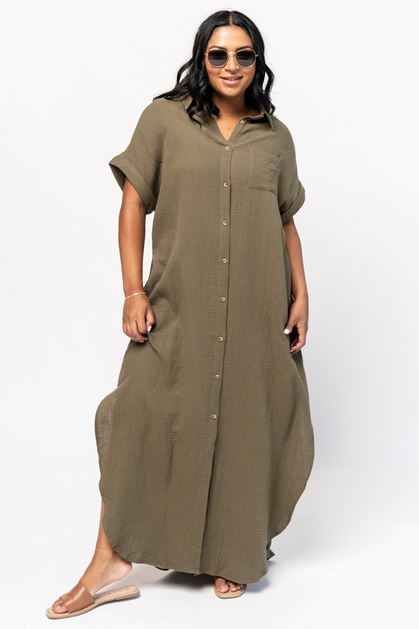 Simone Dress in Olive Holley Girl