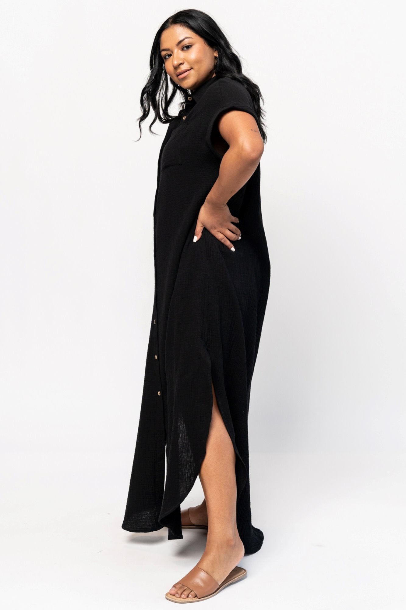 Simone Dress in Black Holley Girl