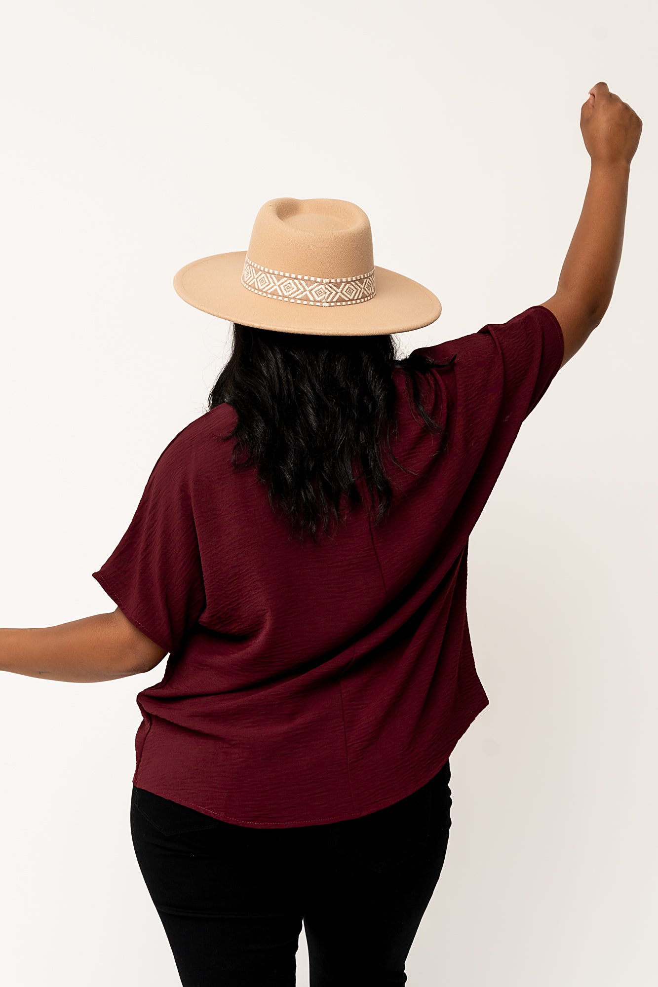 Haven Blouse in Wine Clothing Holley Girl
