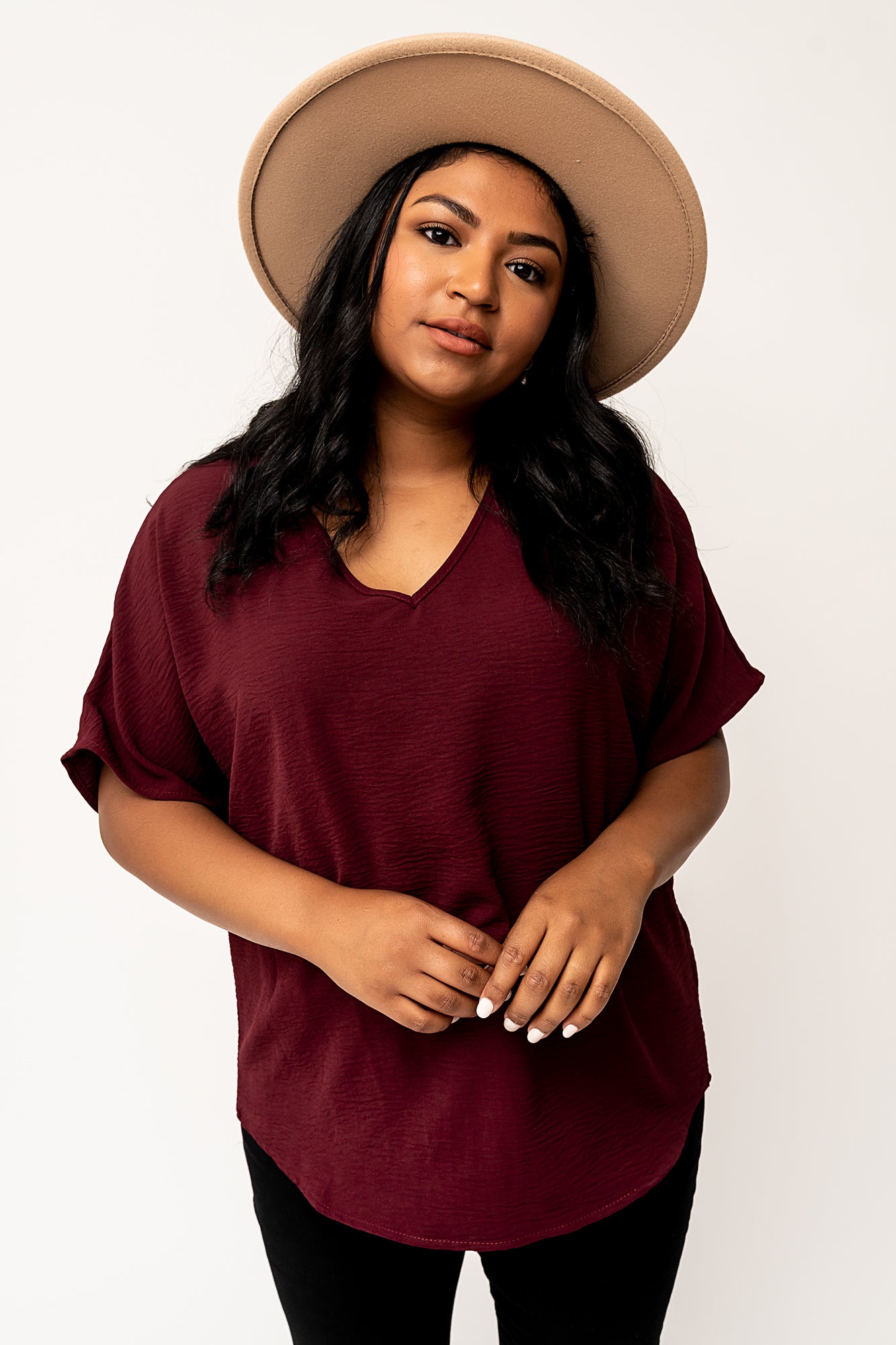 Haven Blouse in Wine Clothing Holley Girl