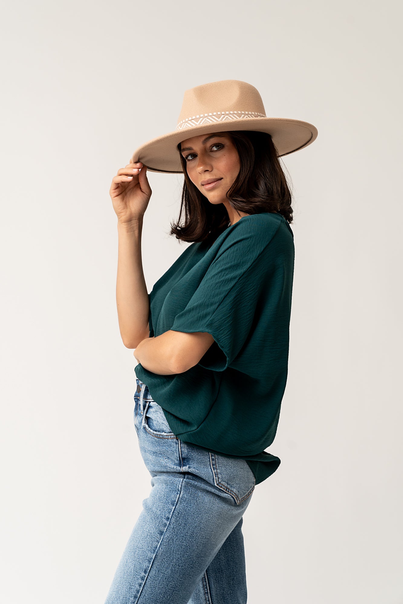Haven Blouse in Emerald Clothing Holley Girl