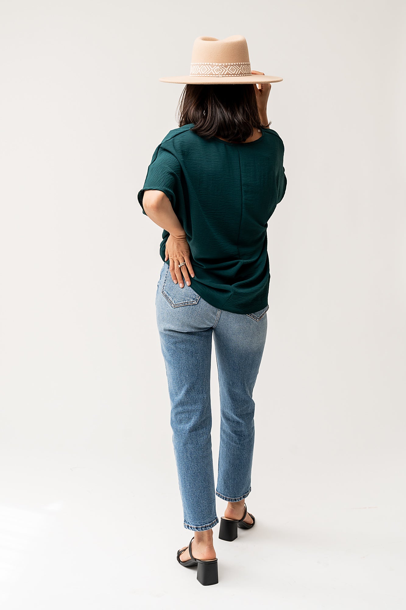 Haven Blouse in Emerald Clothing Holley Girl