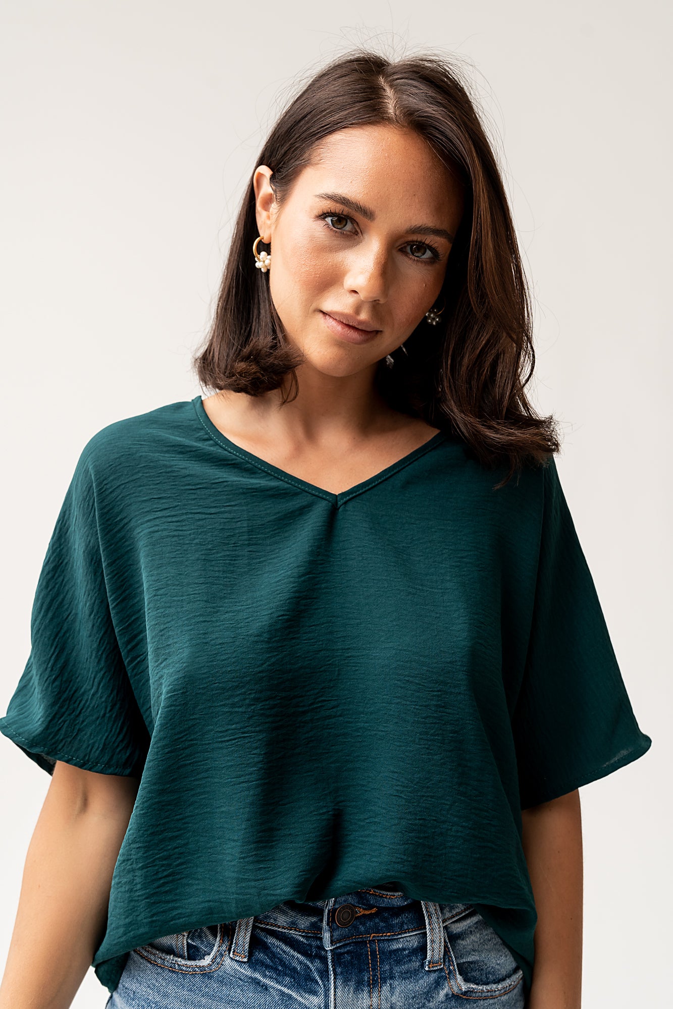 Haven Blouse in Emerald Clothing Holley Girl