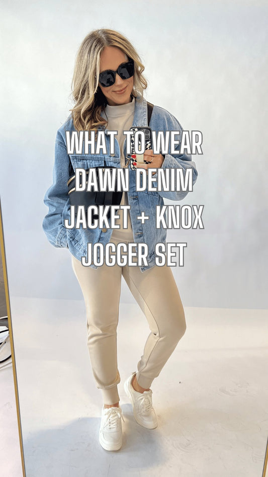 What to Wear - Dawn Denim Jacket + Knox Jogger Set