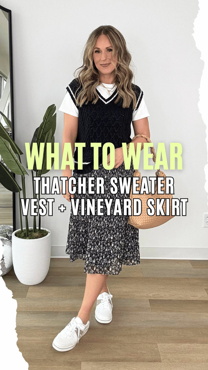 What to Wear - Thatcher Sweater Vest + Vineyard Skirt