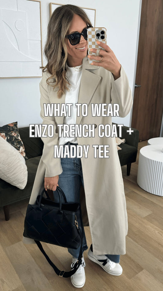 What to Wear - Enzo Trench Coat + Maddy Tee