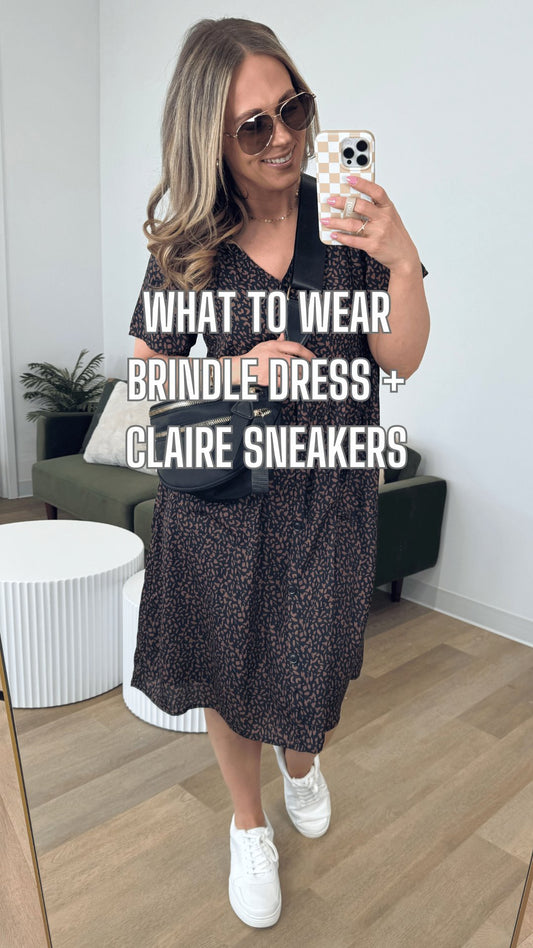 What to Wear - Brindle Dress + Claire Sneakers