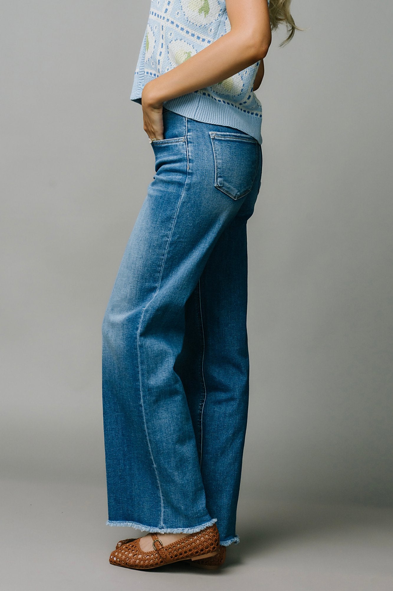 Sunlit Wide Leg Denim Jeans Clothing Holley Girl 