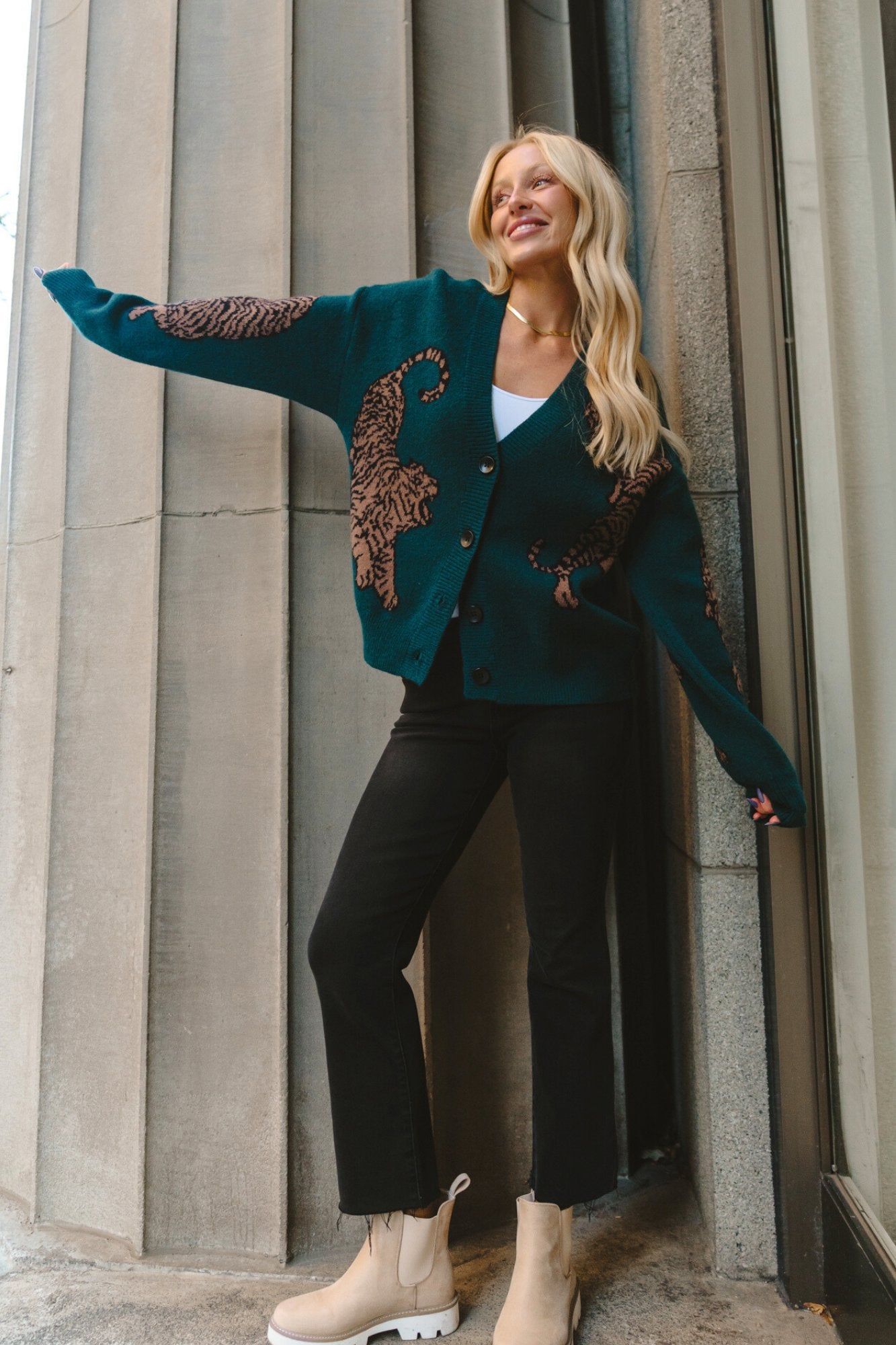 Tigress Sweater in Emerald Clothing Holley Girl 