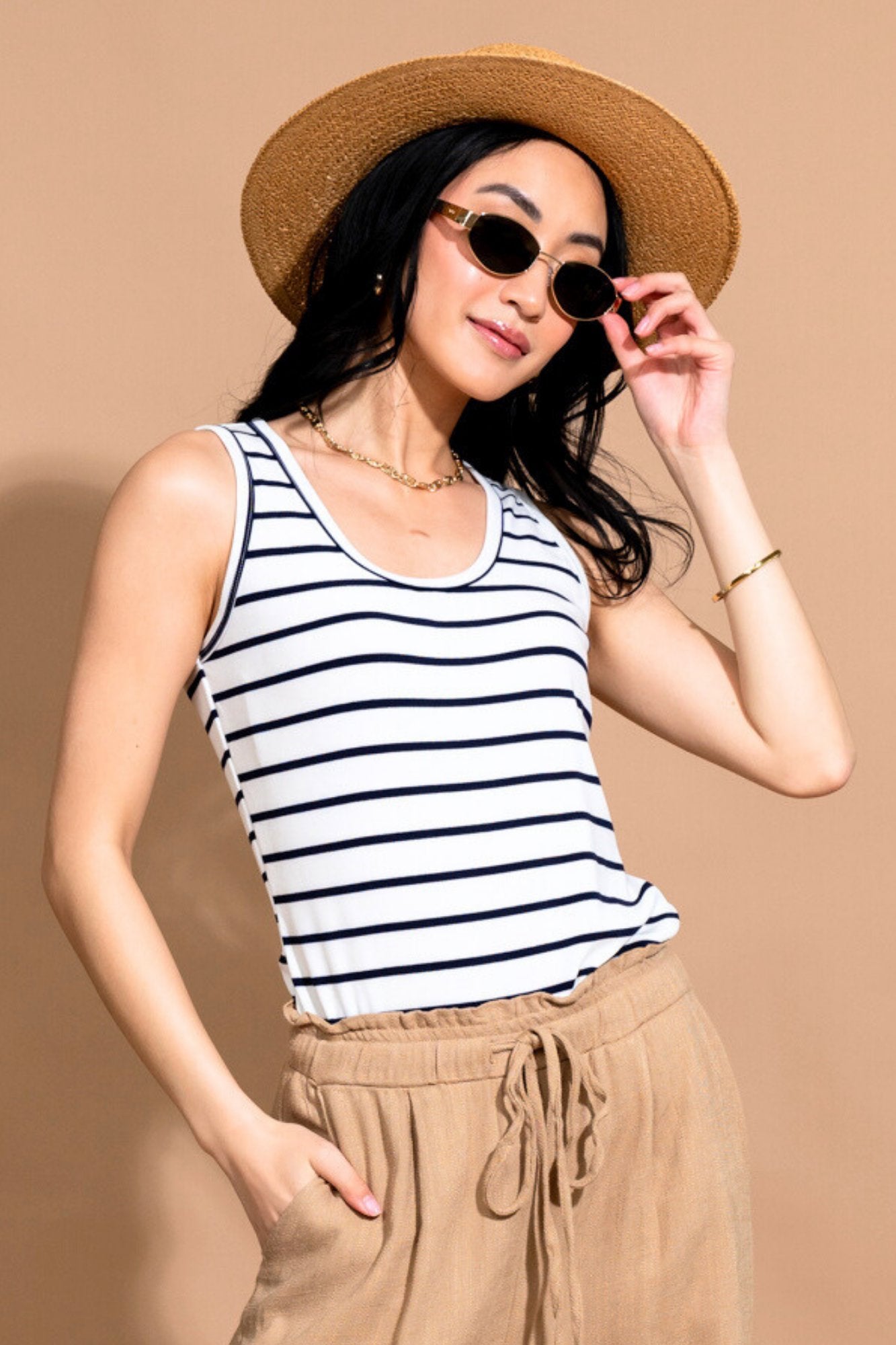 Winslow Tank in White Clothing Holley Girl 